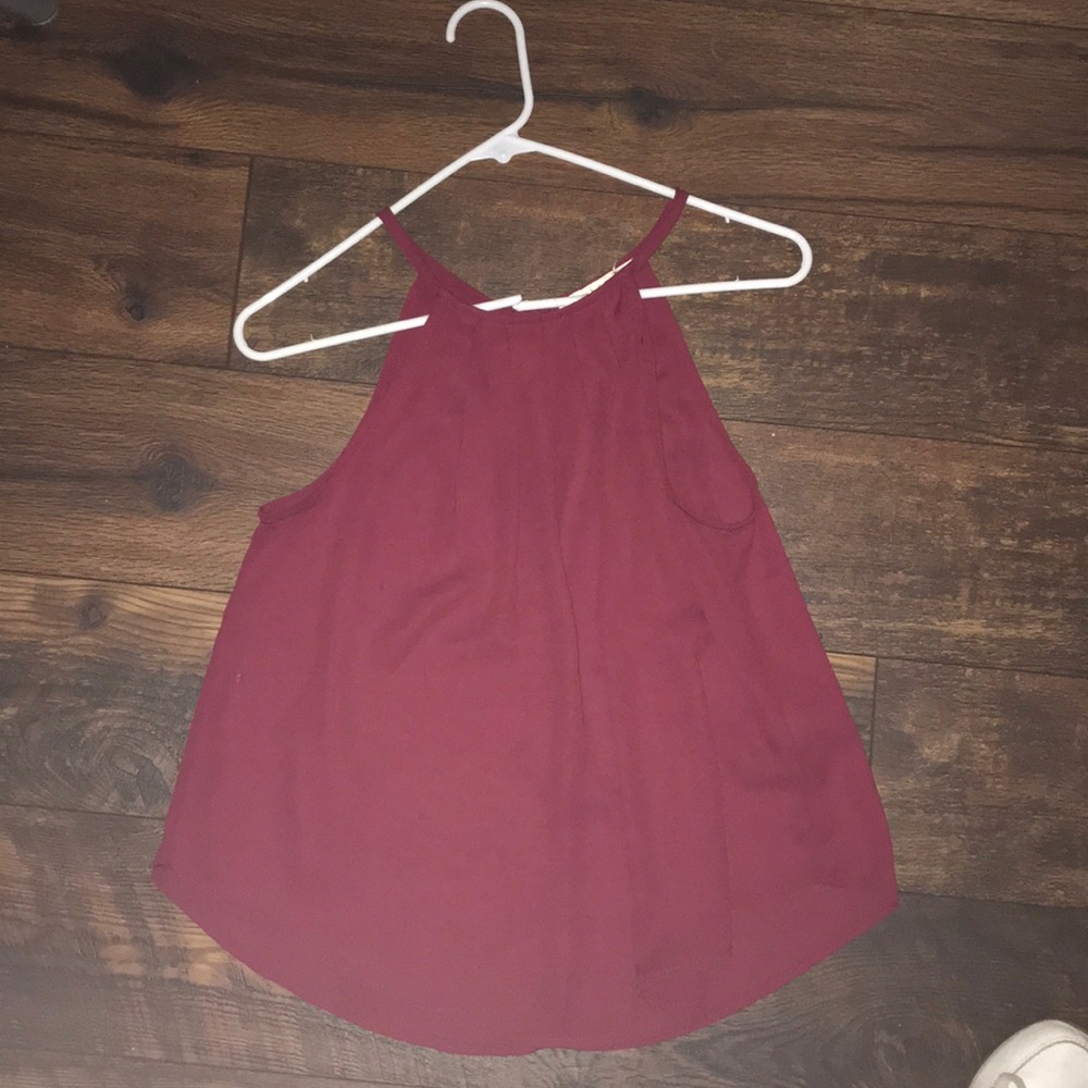 Francesca’s High Neck Red Tank top
